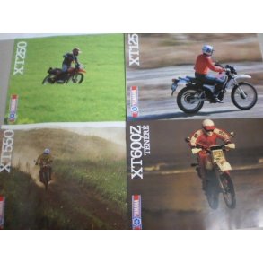 Yamaha MC brochyrer diverse modeller.med data bagsider. nye.