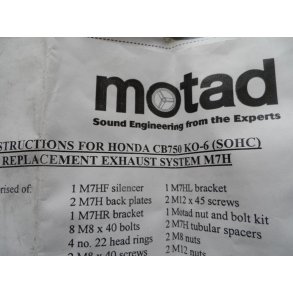 Honda CB750 F/K -70-77 Motad 4 i 1 udstdning.Ny.