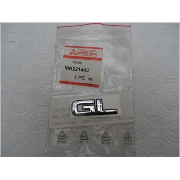 Mitsubishi GL-emblem. GL-mark. MR221443