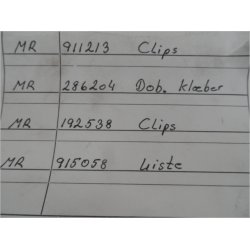 Mitsubishi clips diverse, se varenumre p de sm billeder. stk.