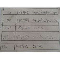 Mitsubishi clips diverse, se varenumre p de sm billeder. stk.