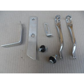 Diverse beslag,sm +2 kromstivere .st.