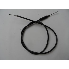 sort kabel, lille rund nippel + alm.nippel. 104/114 cm.